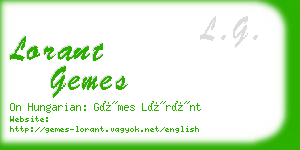 lorant gemes business card